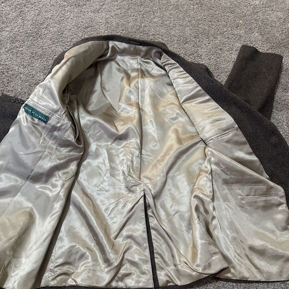 Oscar de la Renta Men's Brown Sport Coat 46R Blazer Jacket Merino Wool Lambswool - Picture 10 of 15